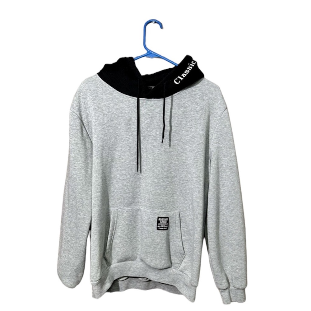 KIVENST ROSTORY CHILD Macro Hoodie Gray/Black Fleece Sweatshirt Size Large